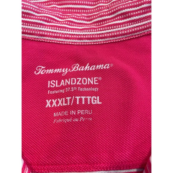Tommy Bahama Island Zone Polo 3XLT Pink Stripe Cotton Blend - Picture 7 of 7